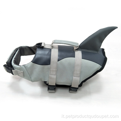 bottone stampato a forma di squalo Giubbotto salvagente per cani